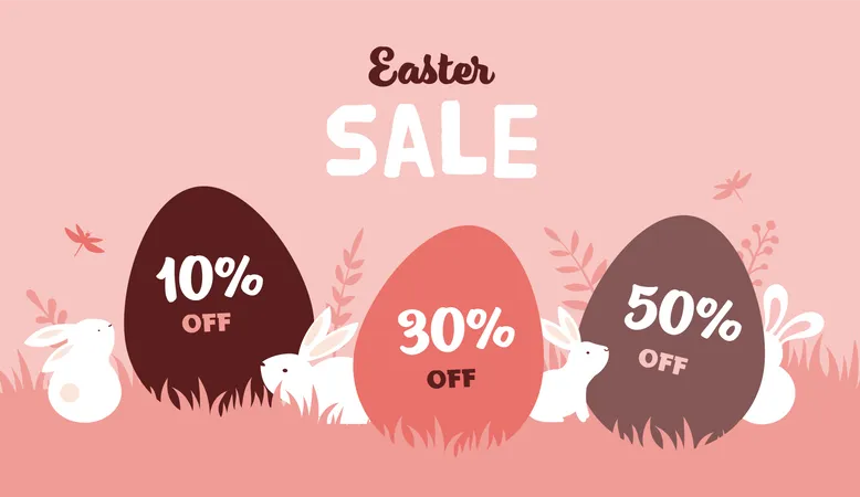 Easter shopping discount Illustration