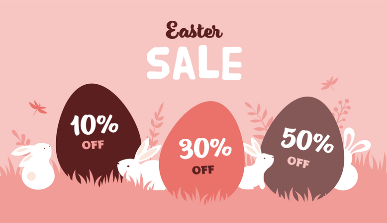 Easter shopping discount  Illustration