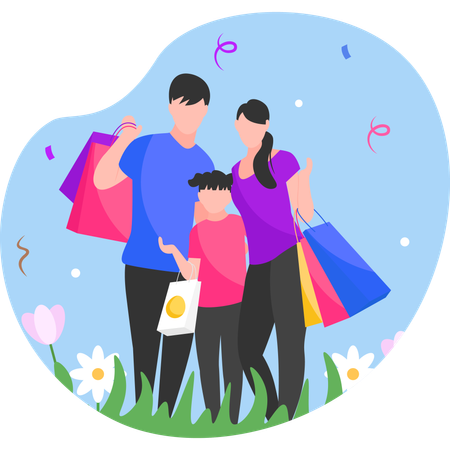 Easter shopping  Illustration