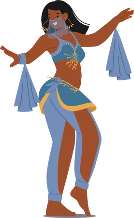 Eastern Woman Moves With Fluid Precision Adorned In Vibrant Attire Her Belly Dance A Rhythmic Celebration Of Culture Blends Sensuality And Tradition In Mesmerizing Harmony Vector Illustration Illustration