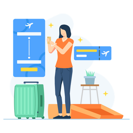 Easy Booking Flight for Your Holiday  Illustration