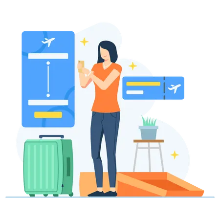 Easy Booking Flight for Your Holiday  Illustration