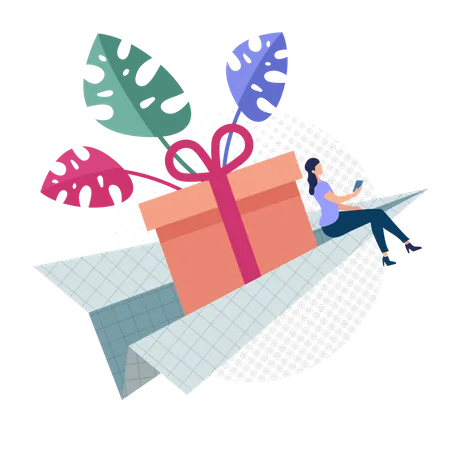 Easy Gift Delivery Concept Illustration