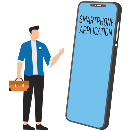 Easy investment with the smartphone application  Illustration