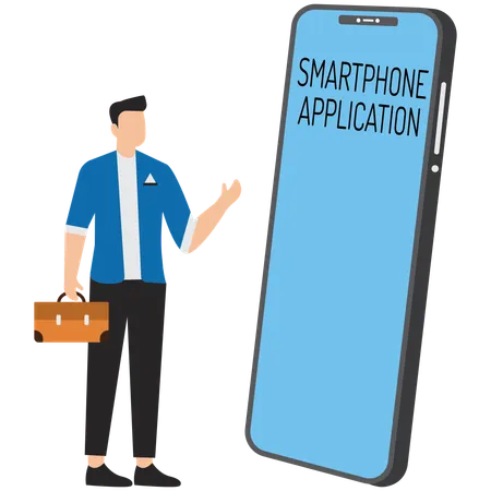 Easy investment with the smartphone application  Illustration