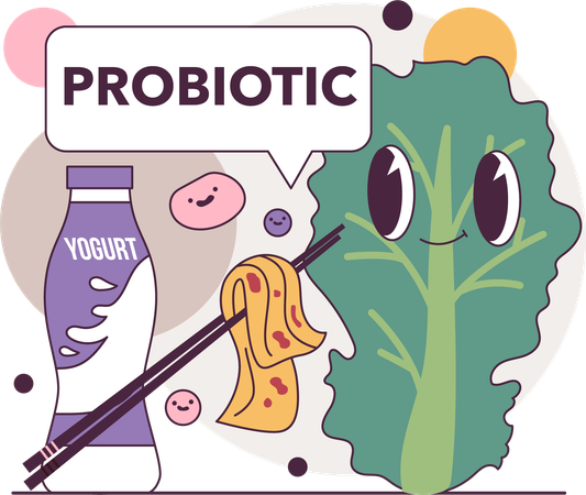 Eat yogurt to cure stomach infection  Illustration