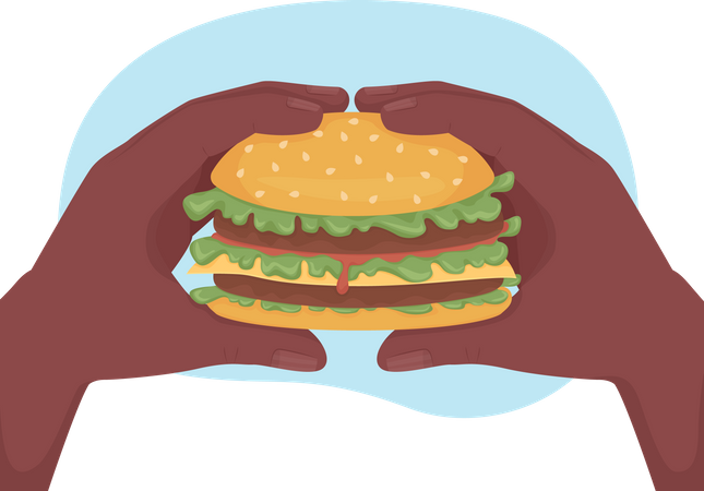 Eating burger Illustration