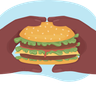 eating burger illustration
