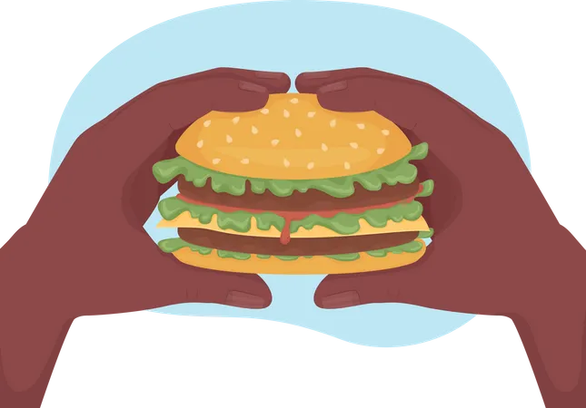 Eating burger  Illustration