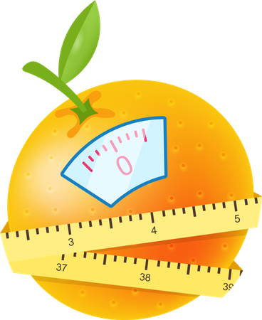 Eating citrus fruits for losing weight Illustration