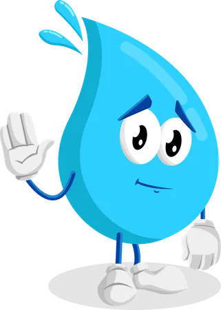 Pose d'adieu de la mascotte du logo de l'eau  Illustration