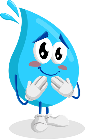 La mascotte du logo de l'eau pose honteusement  Illustration