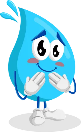 La mascotte du logo de l'eau pose honteusement  Illustration
