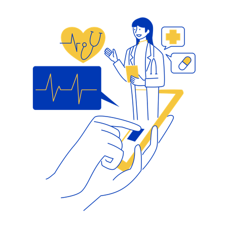 ECG Report Popup on phone  Illustration