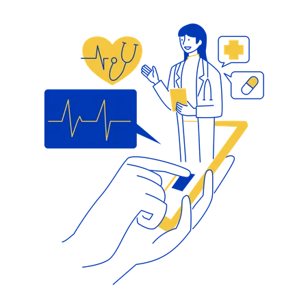 ECG Report Popup on phone  Illustration
