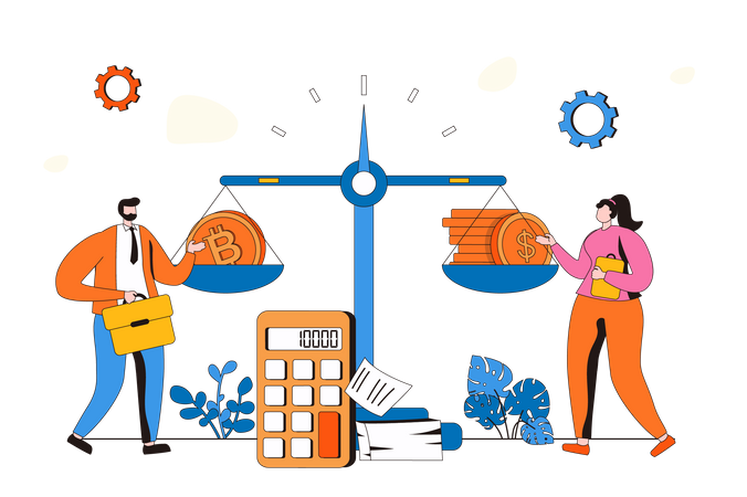 Échange de crypto-monnaie  Illustration