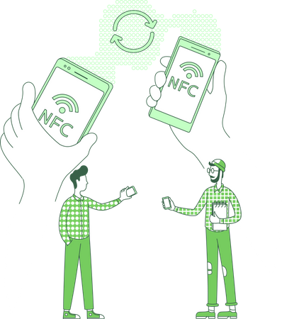Échange de données via la technologie NFC  Illustration