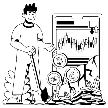 Échange de crypto-monnaie  Illustration