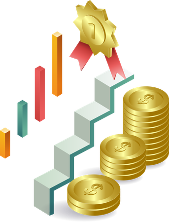 La victoire des entreprises financières Ladder  Illustration