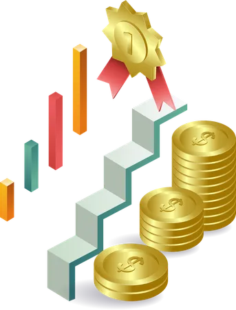 La victoire des entreprises financières Ladder  Illustration