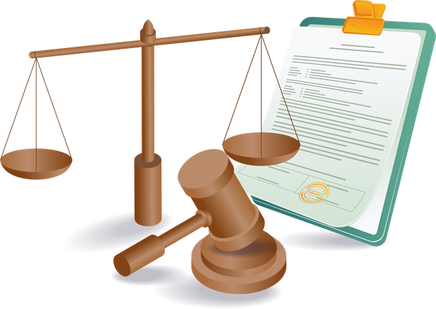 Échelles de droit avec lettre d'accord juridique  Illustration
