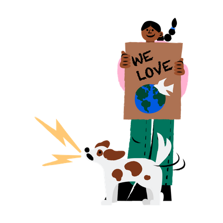 Eco Activist protesting  Illustration