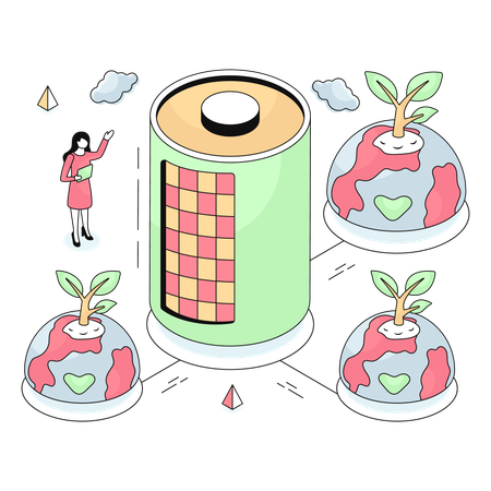 Eco Battery Cell  Illustration