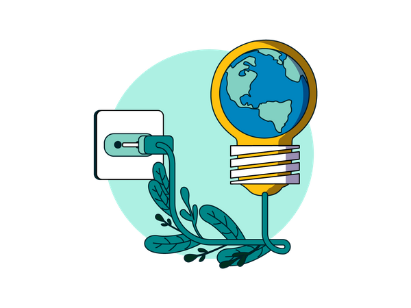 Eco bulb and plug  Illustration