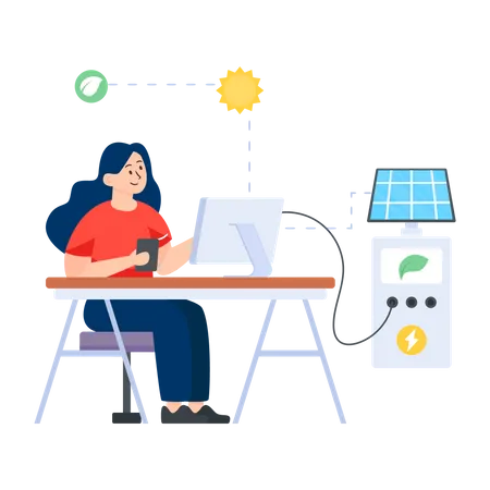 Eco Charging  Illustration