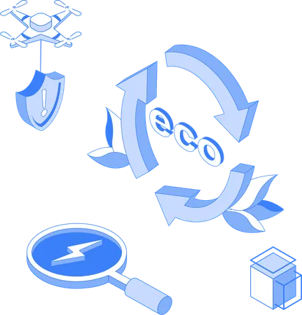 Eco cycle and eco energy  Illustration