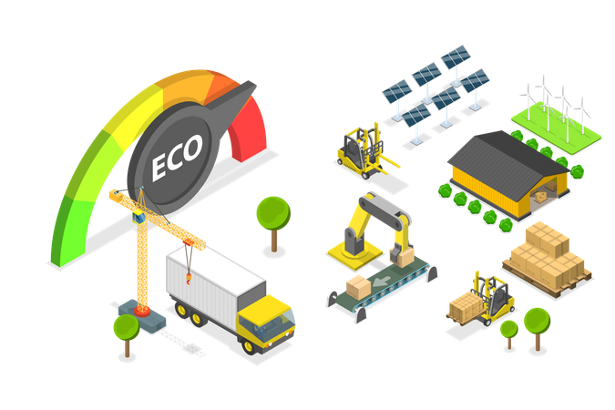 Eco Efficiency Factory  Illustration