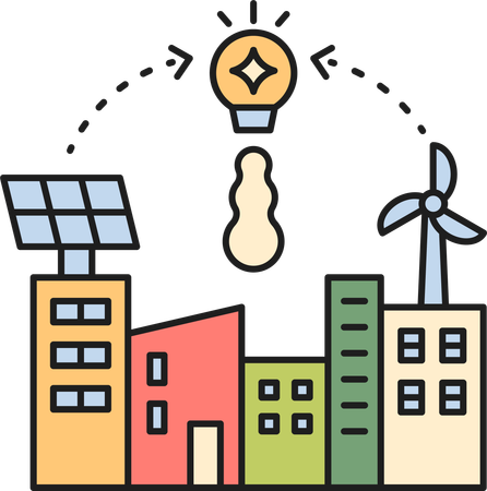Eco factory and eco energy  Illustration