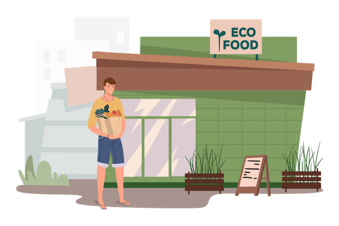 Eco Food Store Illustration
