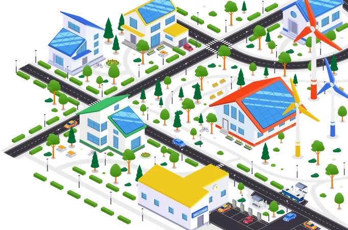 Eco Friendly city  Illustration