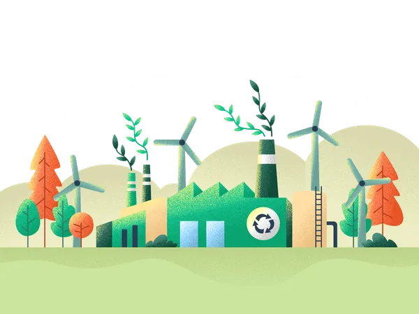 Eco-friendly factory  Illustration