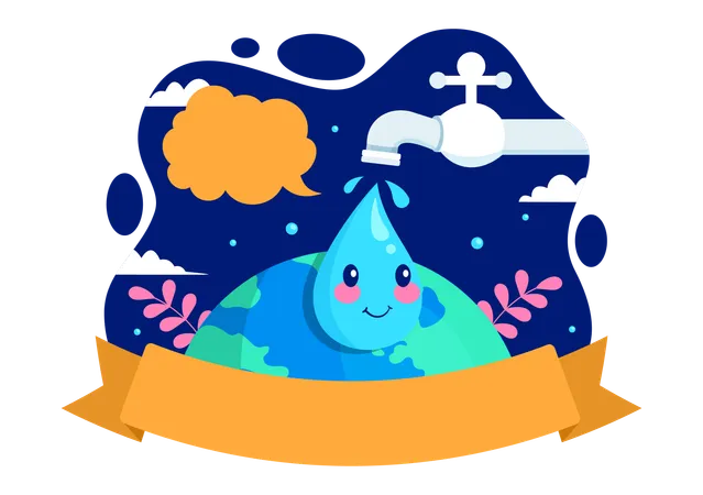 World Water Day Vector Illustration On 22 March With Waterdrop And Taps To Save Earth And Management Of Freshwater In Background Design Illustration