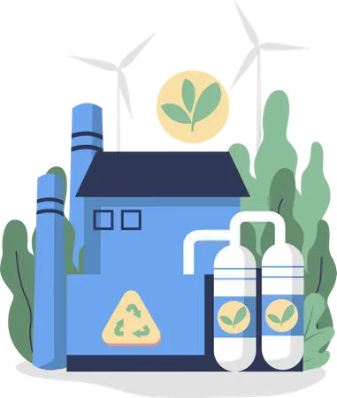 Eco Friendly Industries Flat Style Illustration Vector Design イラスト