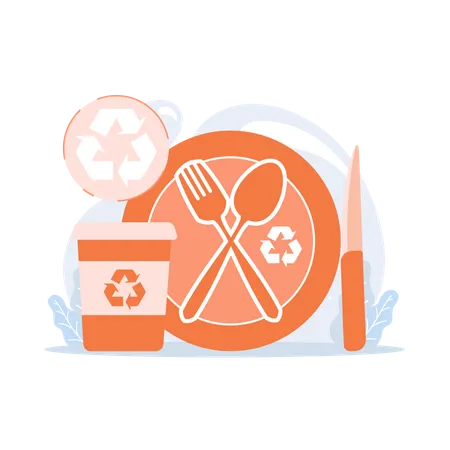 Eco friendly kitchenware  Illustration