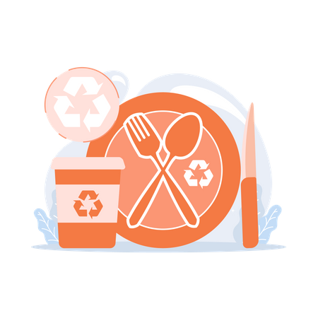 Eco friendly kitchenware  일러스트레이션