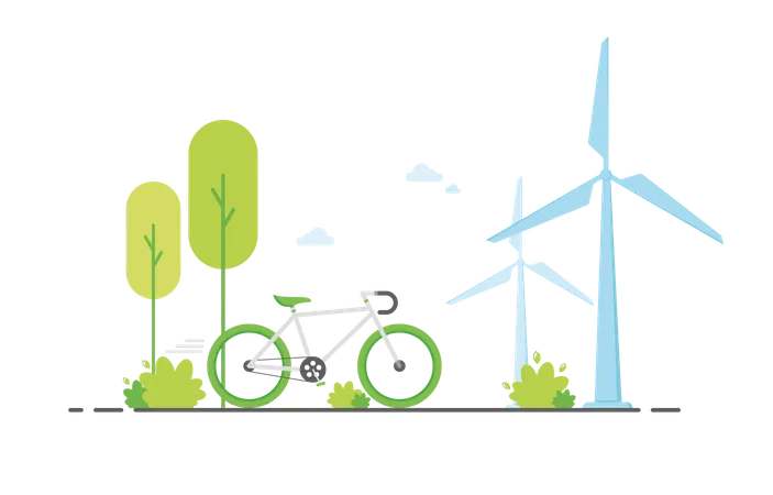 Eco friendly ride  Illustration