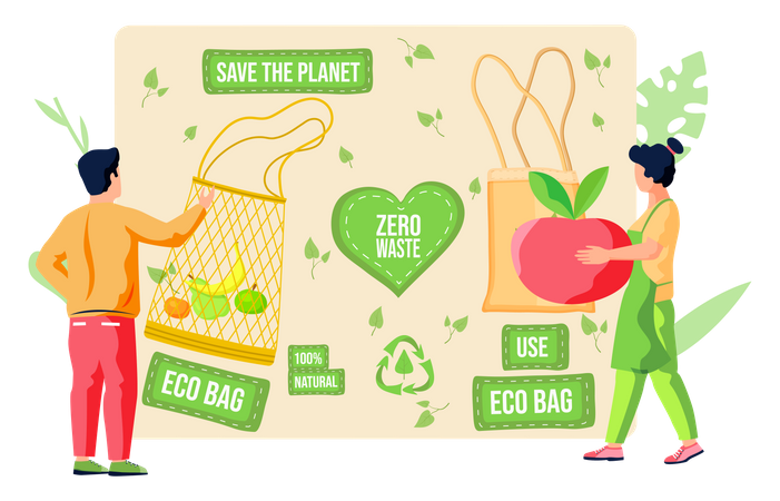 Eco-friendly shopping  Illustration