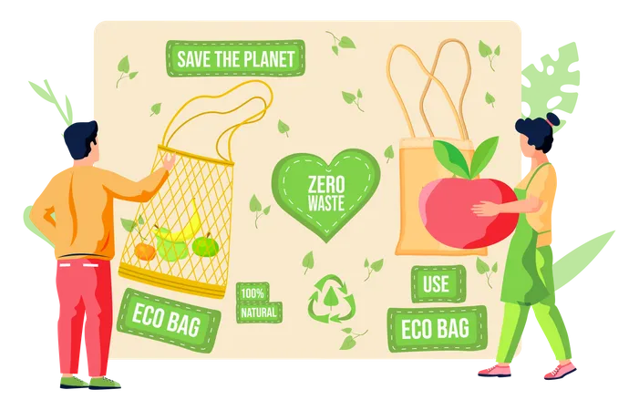 Eco-friendly shopping  Illustration