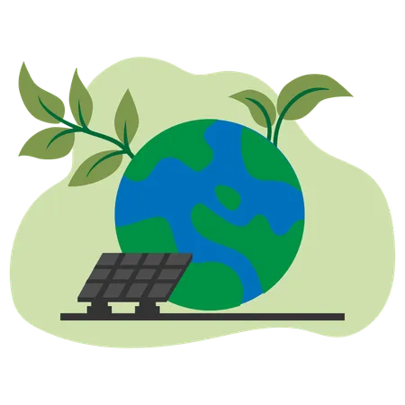 Eco-Friendly Solar Panels  Illustration