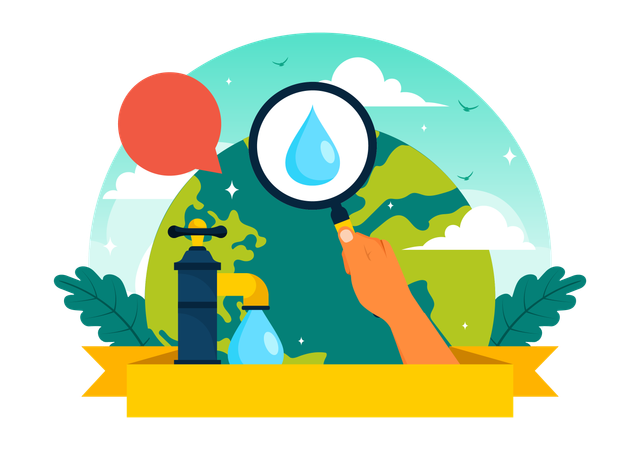 Eco Friendly Water Use  Illustration