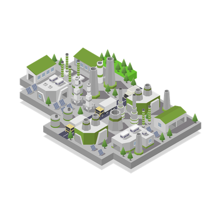 Fábrica da Revolução Industrial Eco Futura  Illustration