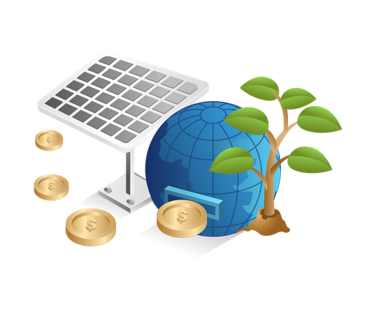 Eco green business  Illustration