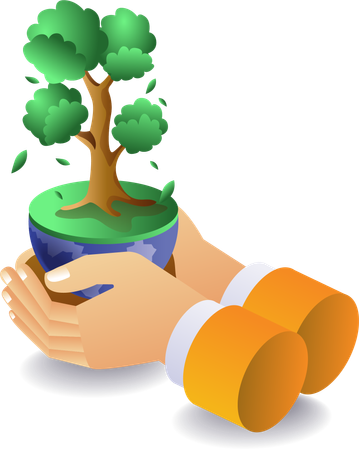 Eco green campaign to plant trees  Illustration