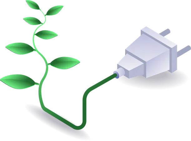 Eco green electrical energy from nature  Illustration