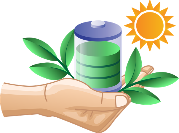 Eco green energy battery  Illustration