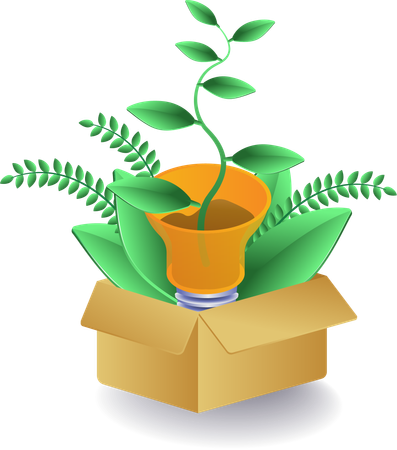 Eco green ideas for planting green plants  Illustration